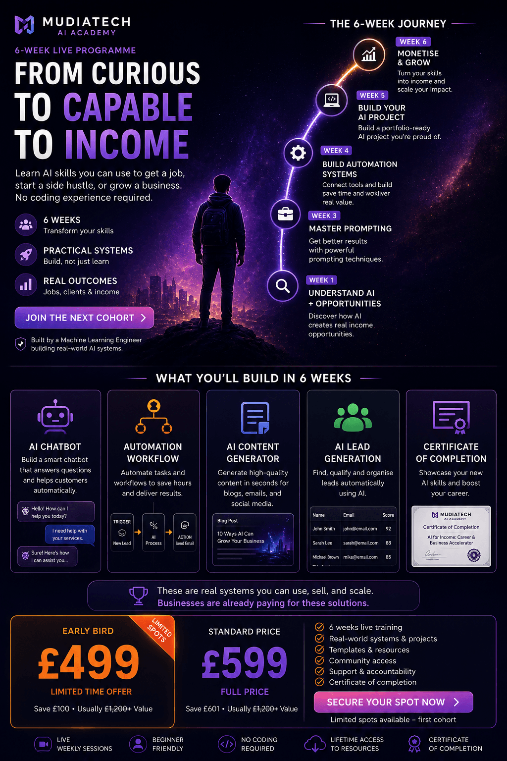 The 6-Week Journey — From Curious to Capable to Income
