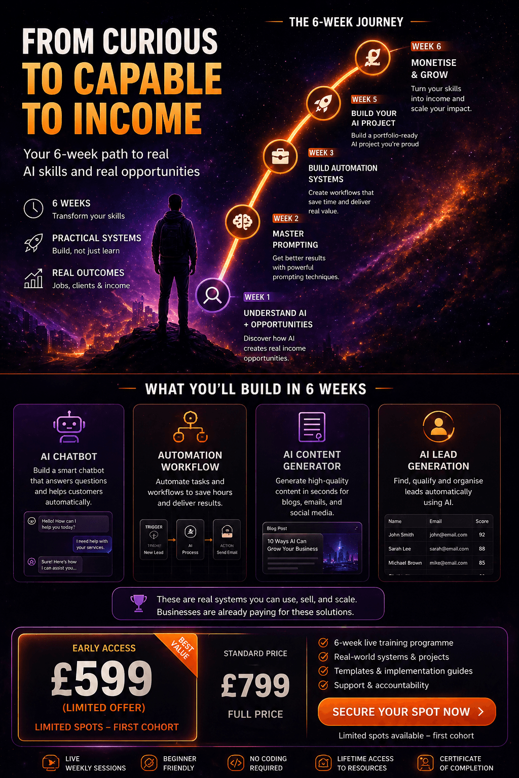 The 6-Week Journey — From Curious to Capable to Income